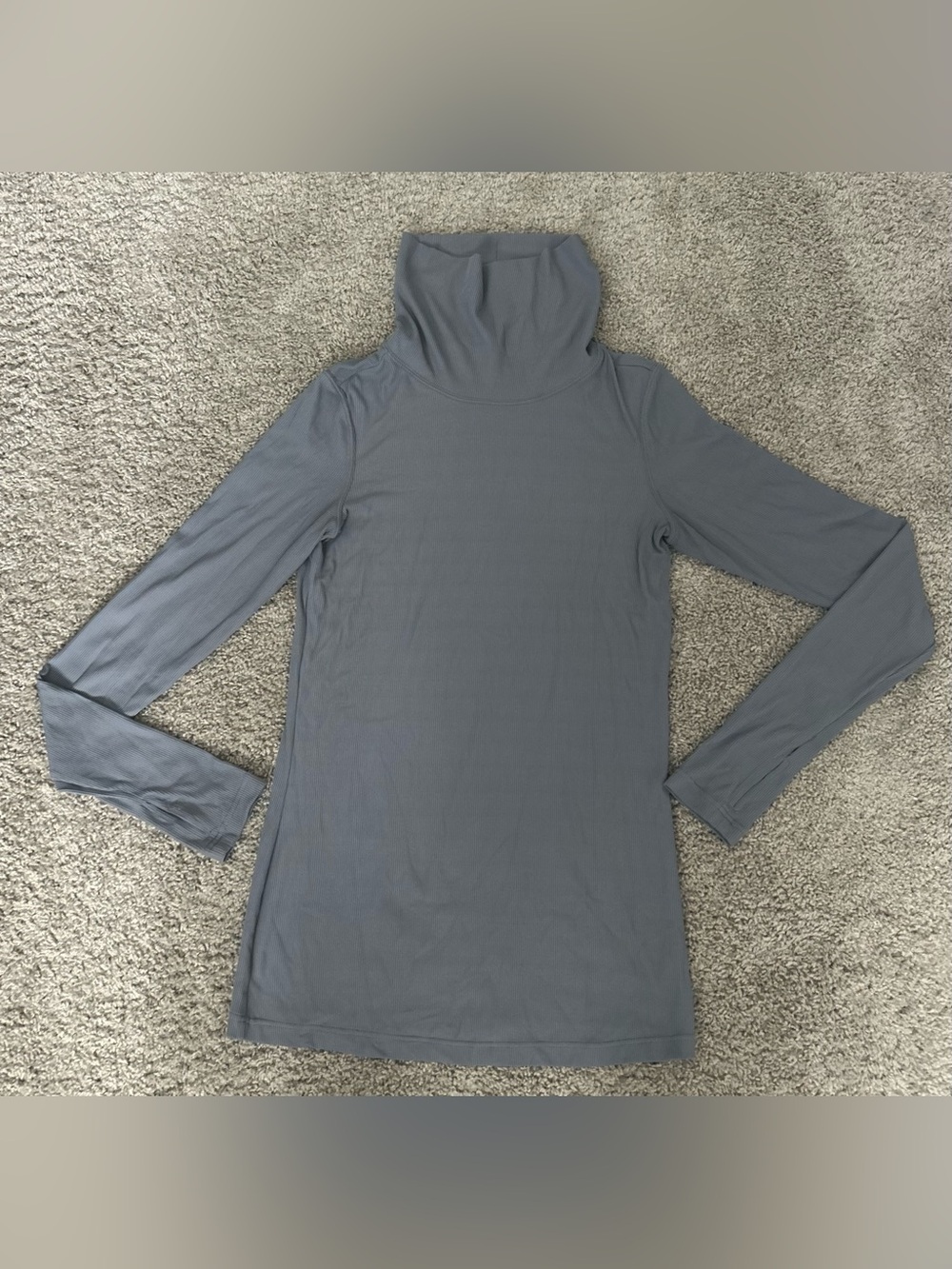 FP Movement Women’s Gray Ribbed Knit Turtleneck Long Sleeve Pullover M